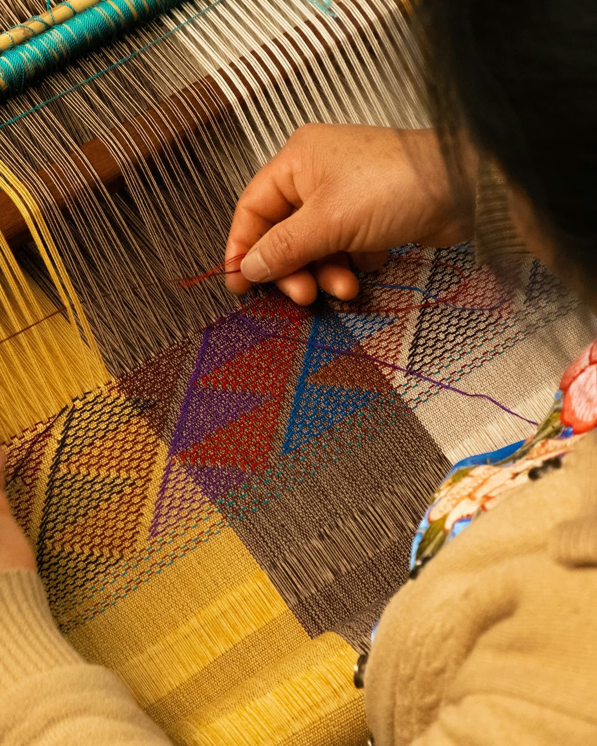 A weaver at work